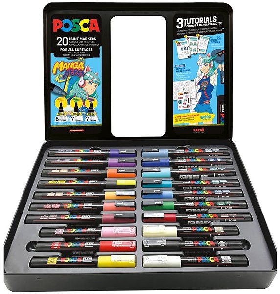 Markers UNI Posca MANGA HERO - set of 20 .
