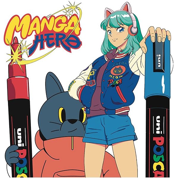 UNI Posca PC-5M, Manga Hero - Limited Edition, 1,8 - 2,5 mm - set of 8 .