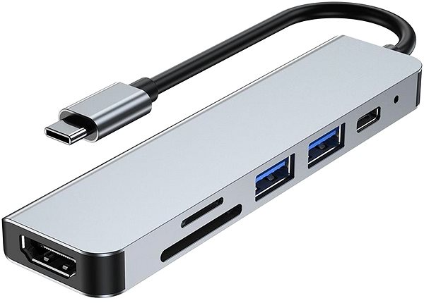 USB Hub Tech-Protect V4 HUB adaptér 2 × USB / USB-C / HDMI / SD / Micro SD / TF, šedý ...