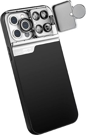 Handyhülle USKEYVISION iPhone 12 Pro Max mit CPL, Makro-, Fishey- und Tele-Objektiven ...