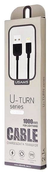 Dátový kábel USAMS US-SJ097 Lightning Data Cable U Turn Series 1 m black Obal/škatuľka