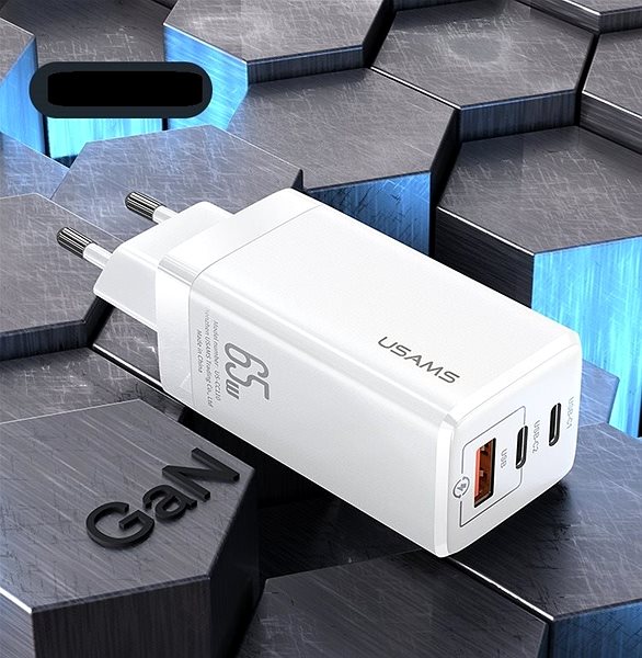 AC Adapter USAMS US-CC110 GaN Mini Fast Charger 65W White Features/technology
