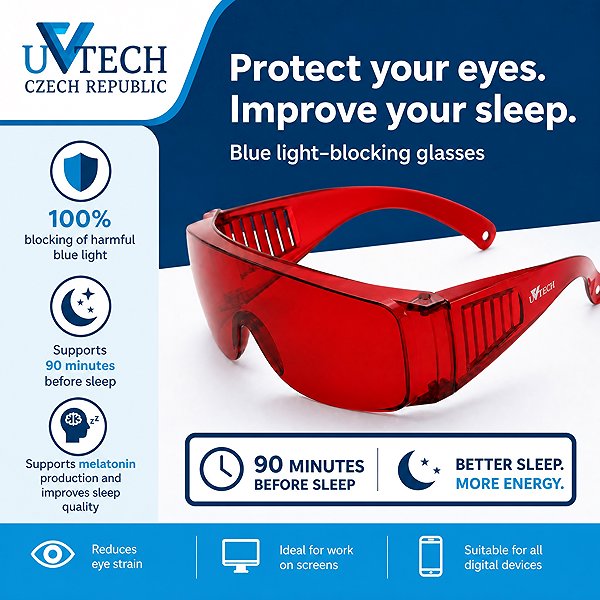 Computerbrille Sleep-1 hellrote Brille gegen blaues und grünes Licht ...