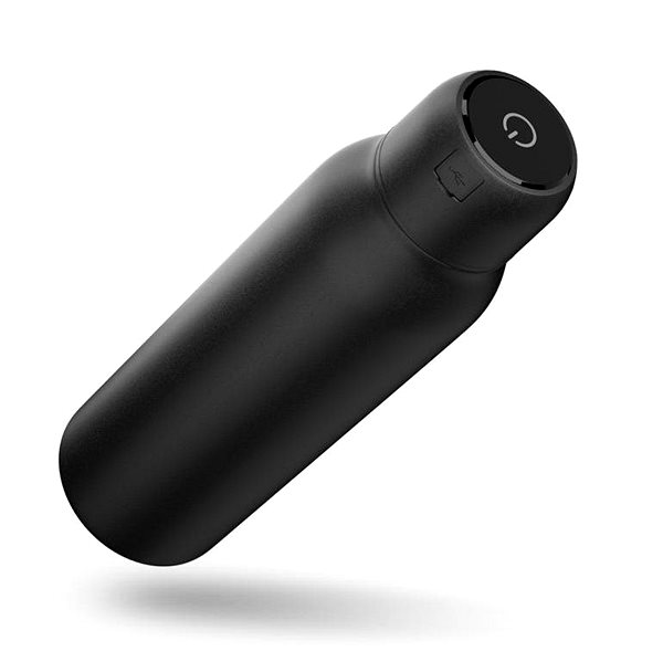 Thermos UVTECH Self-cleaning antibacterial thermo bottle AGUA-C 600ml, colour: Black Side view