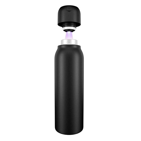 Thermos UVTECH Self-cleaning antibacterial thermo bottle AGUA-C 600ml, colour: Black Features/technology