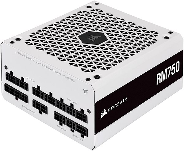 PC Power Supply Corsair RM750, White (2021) Lateral view