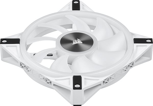 PC-Lüfter Corsair iCUE QL140 RGB 140mm White Dual Fan Kit Seitlicher Anblick