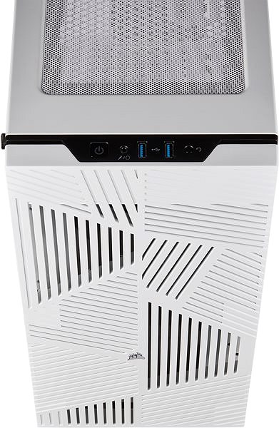 Számítógépház Corsair 275R Tempered Glass fehér színű Csatlakozási lehetőségek (portok)