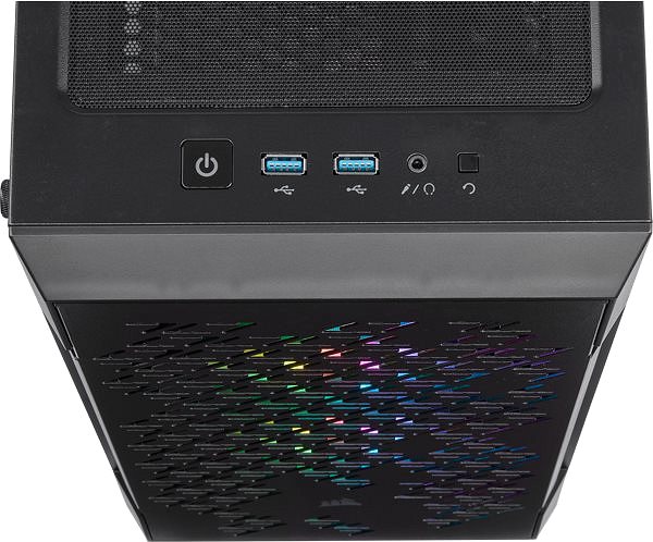 PC skrinka Corsair iCUE 220T RGB Tempered Glass čierna Možnosti pripojenia (porty)