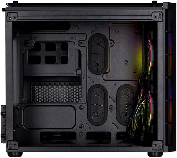 PC skrinka Corsair Crystal Series 280X RGB Tempered Glass čierna Bočný pohľad