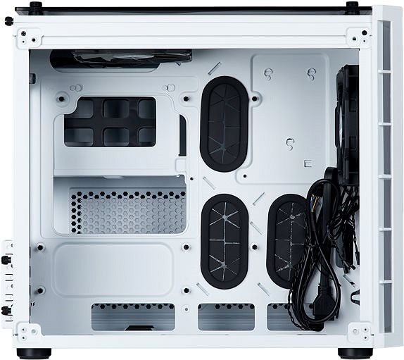 PC Case Corsair Crystal Series 280X Tempered Glass, White Lateral view