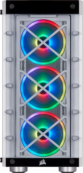 Számítógépház Corsair iCUE 465X RGB Tempered Glass fehér színű Képernyő