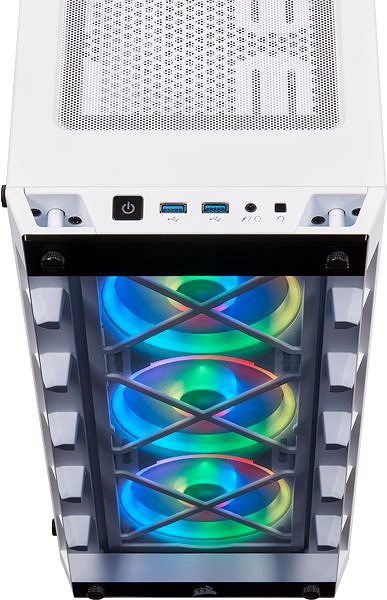 PC skrinka Corsair iCUE 465X RGB Tempered Glass biela Možnosti pripojenia (porty)