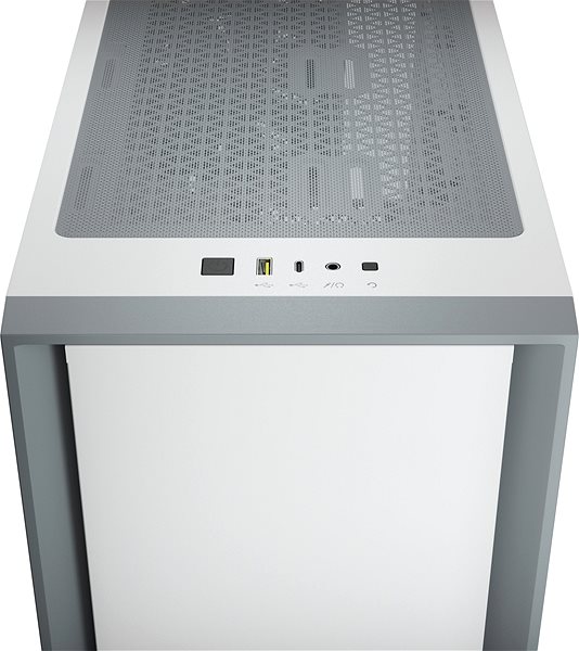 Számítógépház Corsair 4000D Tempered Glass White Csatlakozási lehetőségek (portok)