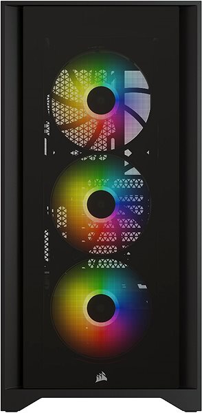 Számítógépház Corsair iCUE 4000X RGB Tempered Glass Black Képernyő