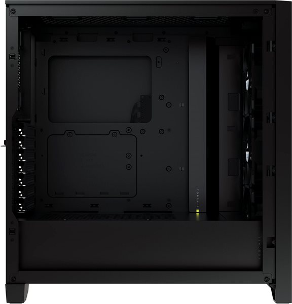 Számítógépház Corsair iCUE 4000X RGB Tempered Glass Black Oldalnézet