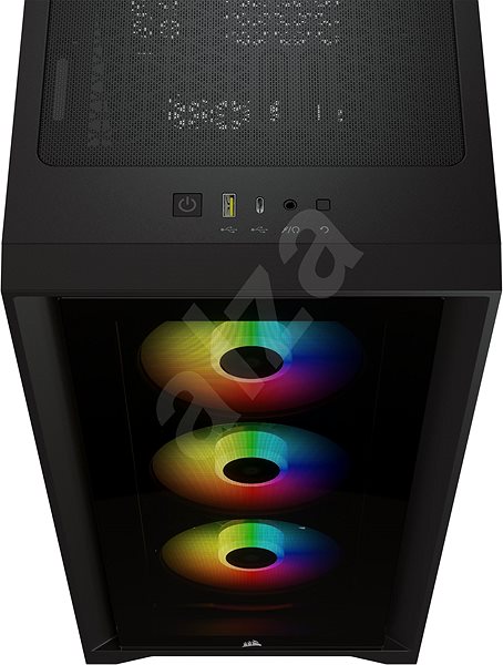 PC skrinka Corsair iCUE 4000X RGB Tempered Glass Black for Alza PC Možnosti pripojenia (porty)