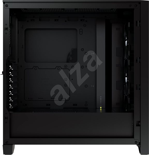 Számítógépház Corsair iCUE 4000X RGB Tempered Glass Black for Alza PC Oldalnézet