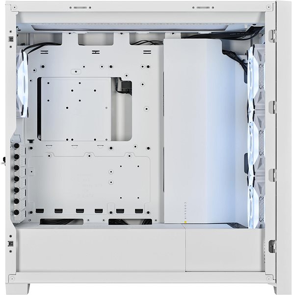 Számítógépház Corsair iCUE 5000X RGB QL Edition Tempered Glass White Oldalnézet