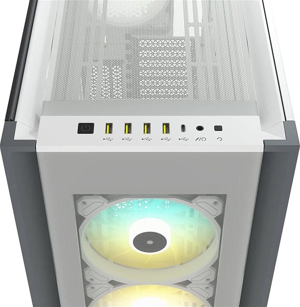 PC-Gehäuse Corsair iCUE 7000X RGB White Anschlussmöglichkeiten (Ports)