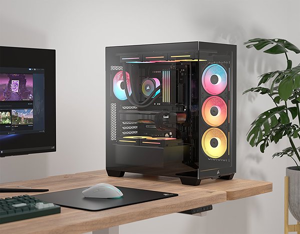 Corsair 3500X LX-R RGB iCUE LINK Black PC case.