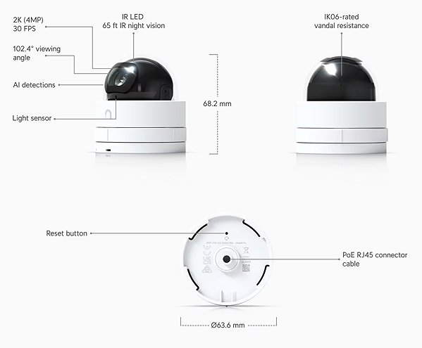 Überwachungskamera Ubiquiti UniFi Videokamera G5 Dome Ultra Black ...