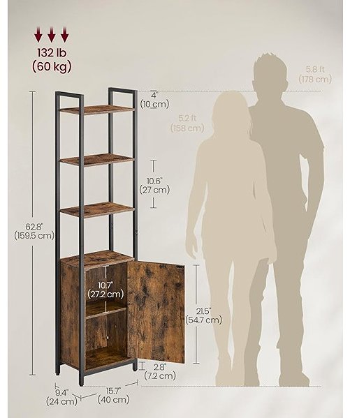 Shelving Unit Vasagle Shelf with cabinet ...