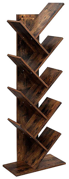 Shelving Unit VASAGLE Bookcase, 8 floors, rustic, bookshelf 50 × 25 × 141,5 cm ...