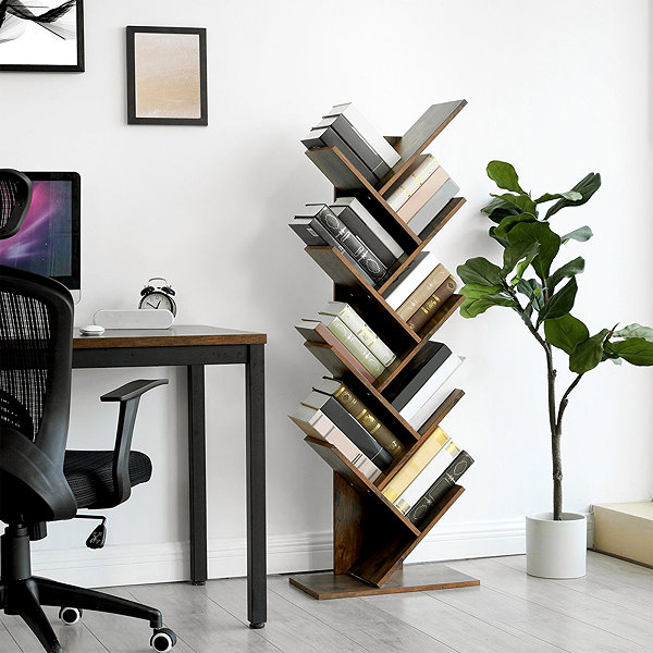 Shelving Unit VASAGLE Bookcase, 8 floors, rustic, bookshelf 50 × 25 × 141,5 cm ...