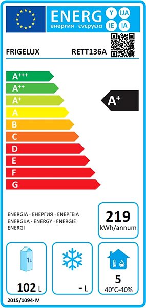Refrigerator FRIGELUX RETT136A outdoor Energy label
