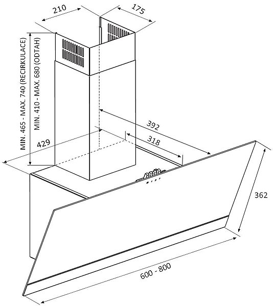 Extractor Hood AIRFORCE Alpha 60 BK ...