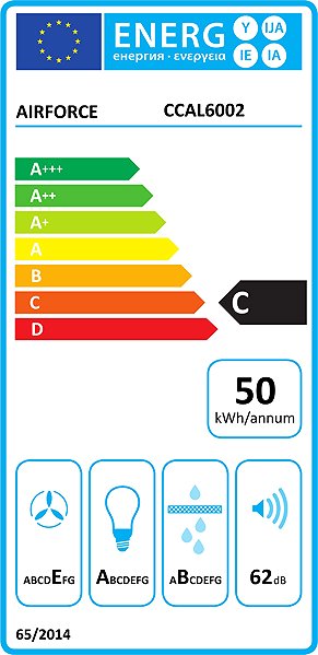 Extractor Hood AIRFORCE Alpha 60 BK Energy label
