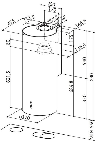 Extractor Hood FABER Digester Cylindra EV8 X A37 ...