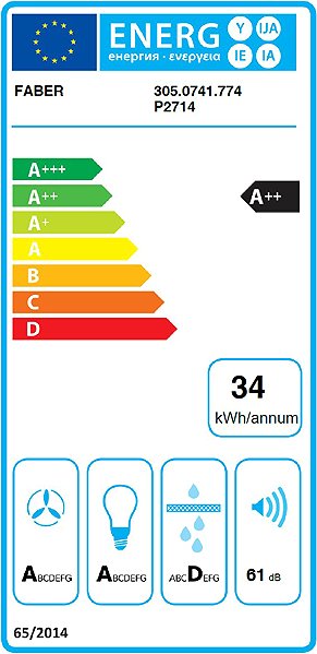 Extractor Hood Faber INKA LUX MAX X A90 Built-in hood 90 cm Energy label