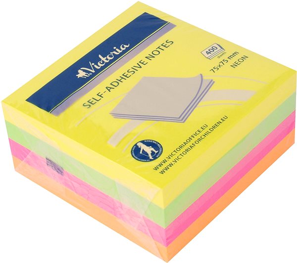 Notepad VICTORIA 75 × 75 mm, 400 slips, neon .