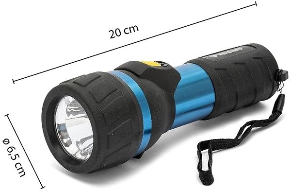 Taschenlampe VELAMP IP06 Robuste Hand-Lampe 3W Technische Zeichnung