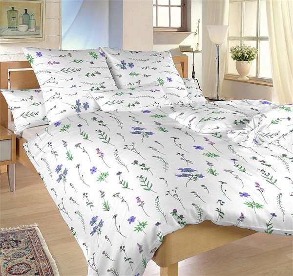Ágynemű Dadka Herbal pamut, 140 × 200, 70 × 90 cm, lila ...