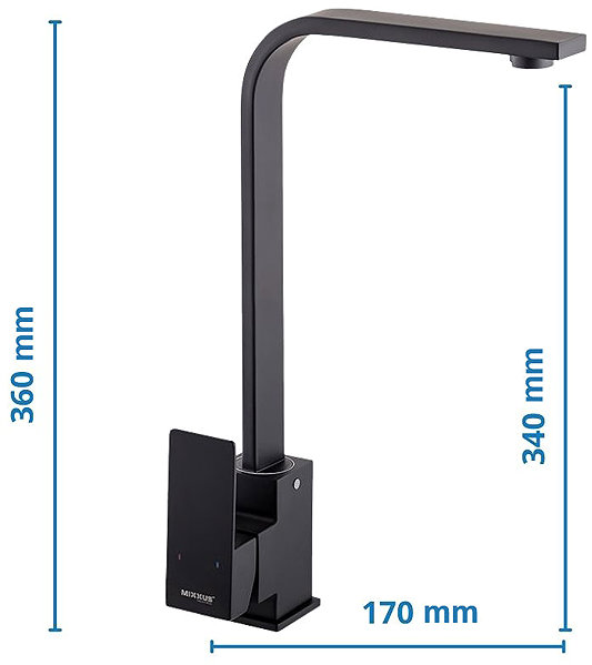 Tap Mixxus Sink mixer KUB-011, Black ...