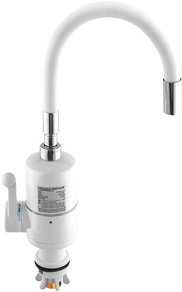 MIXXUS tap with electric water heater and flexible spout ELW06-EF-WHITE, white.
