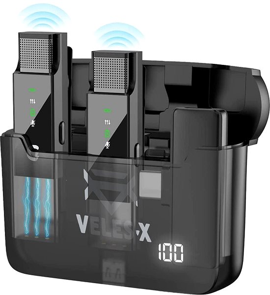 Mikrofón Veles-X Wireless Lavalier Microphone Systém Dual USB-C ...