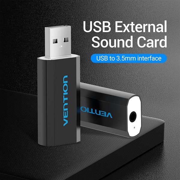 External Sound Card  Vention USB External Sound Card Black Features/technology