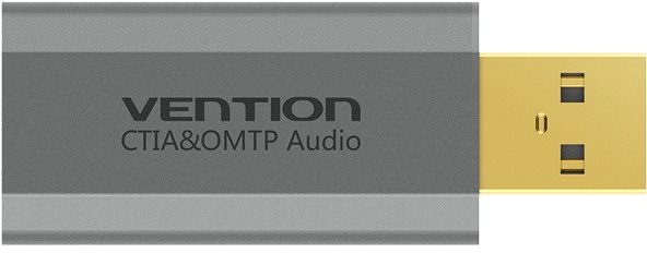 External Sound Card  Vention USB External Sound Card Grey Aluminium Type (OMTP-CTIA) Screen