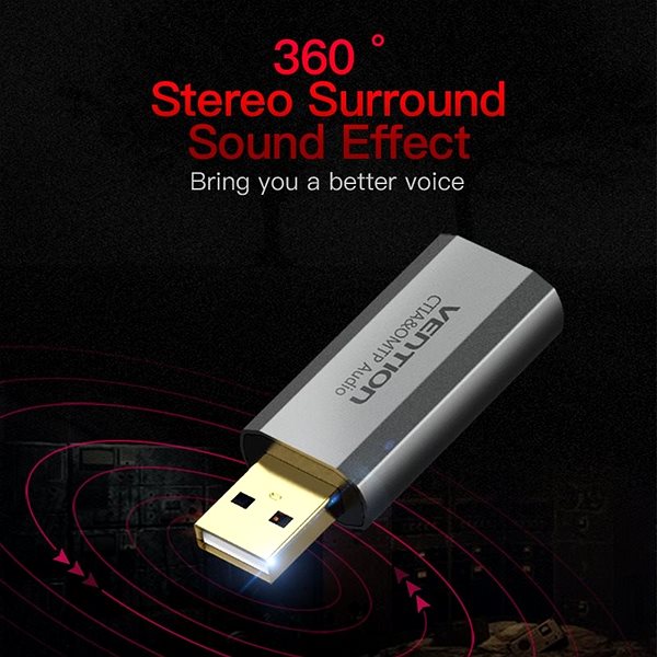 Externe Soundkarte Vention USB External Sound Card Gray Aluminium Type (OMTP-CTIA) Packungsinhalt