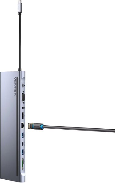 Dockingstation Vention USB-C auf HDMI / VGA / USB-C Gen 1 / 2 x USB 3.0 / USB / RJ45 / SD / TF / TRRS 3,5 mm Klinke / PD ...