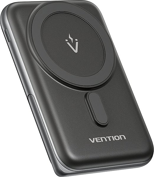 Power Bank Vention 10000mAh Magnetic Wireless Power Bank (USB-C + Wireless) 20W Black ...