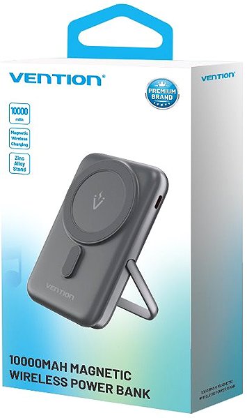 Power Bank Vention 10000mAh Magnetic Wireless Power Bank (USB-C + Wireless) 20W Black ...