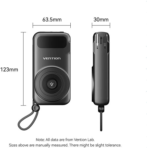 Power Bank Vention 5-in-1 10000mAh Travel Power Bank 22.5W Black LED Display Type ...