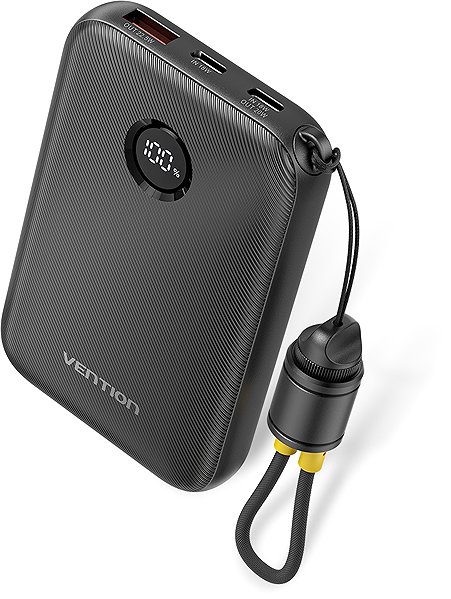 Power Bank Vention 10000mAh Power Bank (USB-C + USB-C/USB-C/USB-A) 22.5W Black (CCC certified) ...