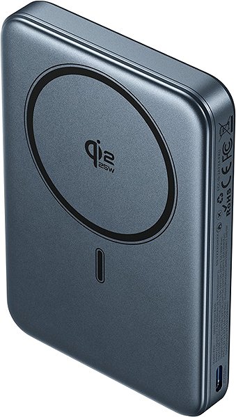 Power Bank Vention Qi2.2 10000mAh Magnetic Wireless Power Bank (USB-C + USB-C/Wireless) 45W Gray ...