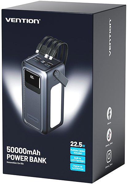 Power Bank Vention 50000mAh Power Station Grey ...